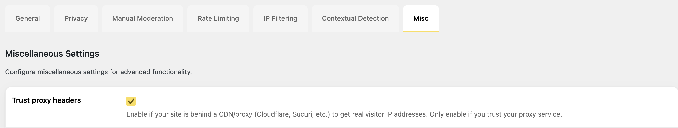 Trust proxy headers