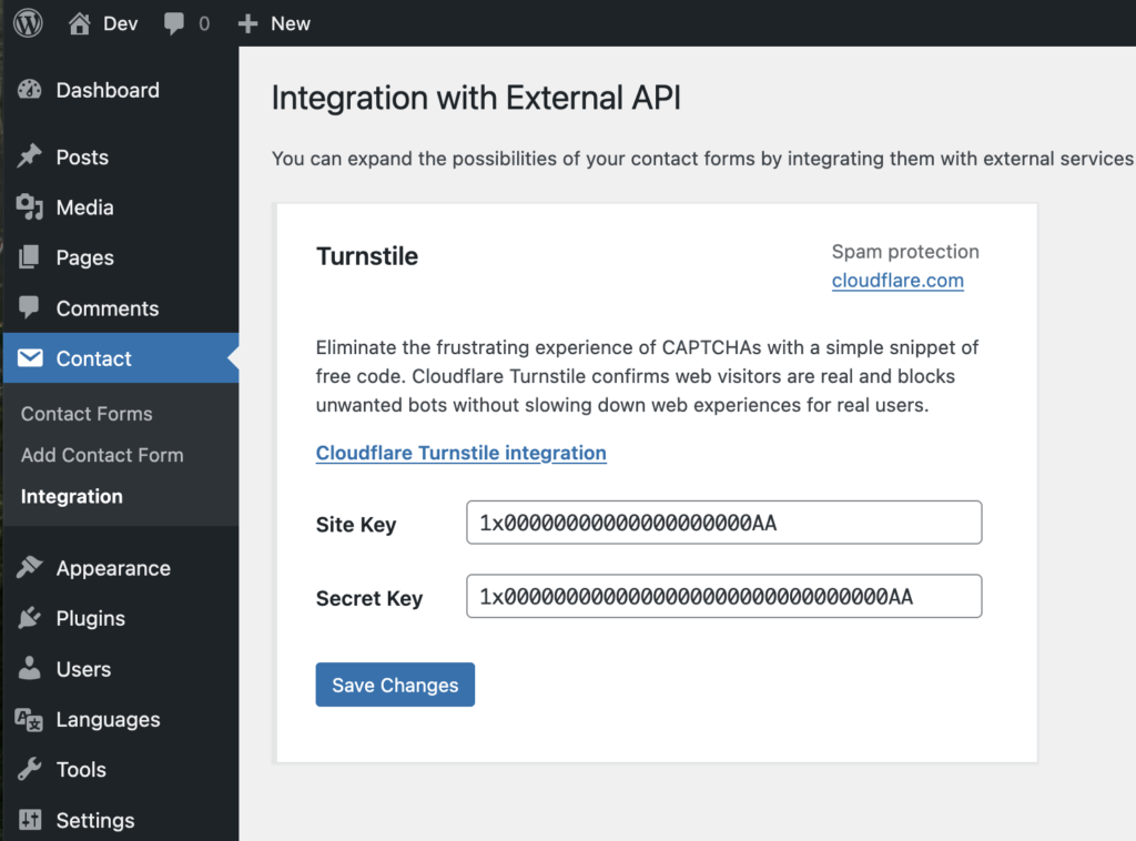 Use Cloudflare Turnstile