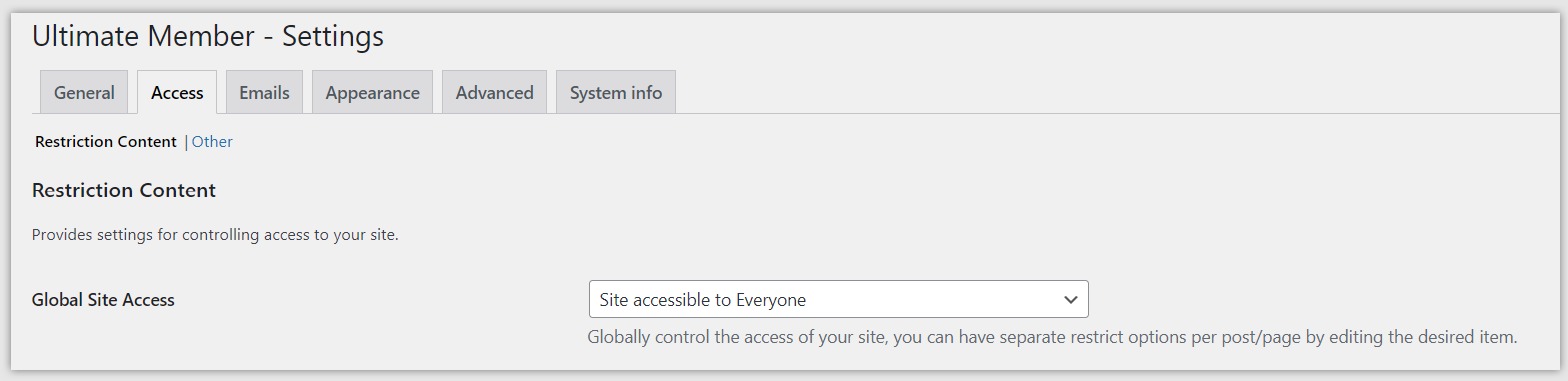 UM Content Restriction