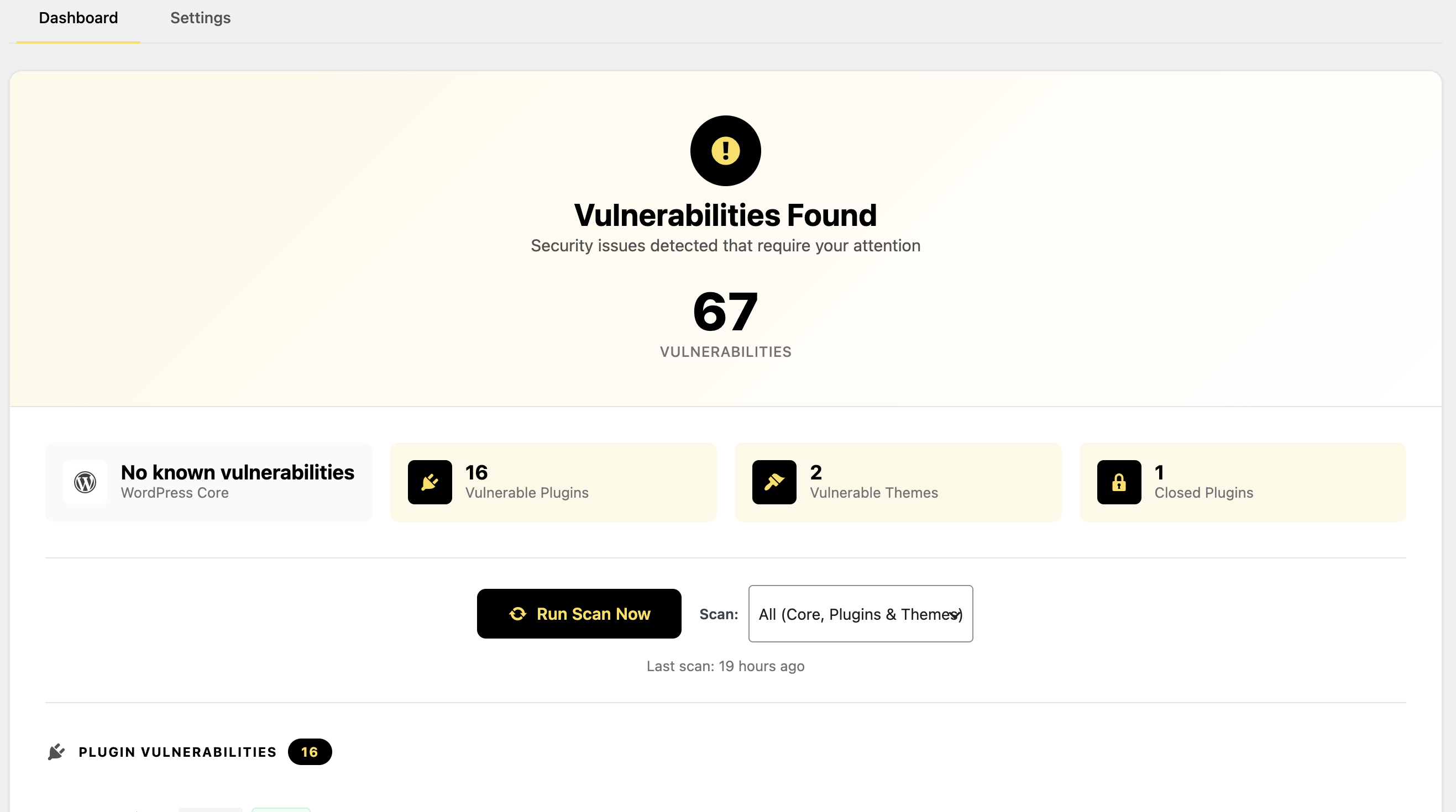 Run the first scan. Review the dashboard, sorted by severity. Run the first scan. Review the dashboard, sorted by severity.