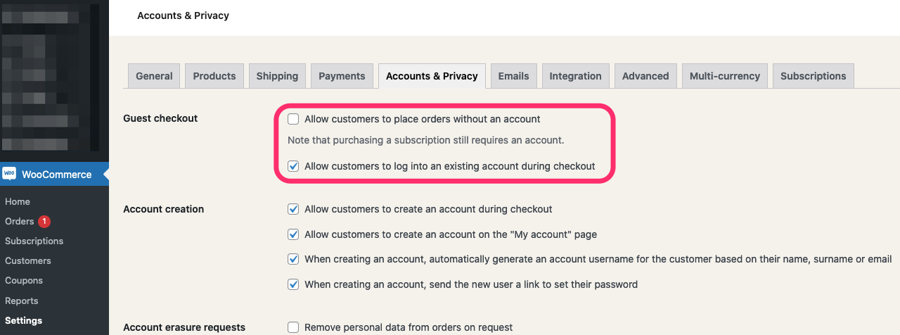 WooCommerce Guest Checkout