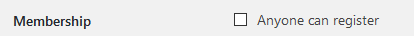 WordPress Any can register setting