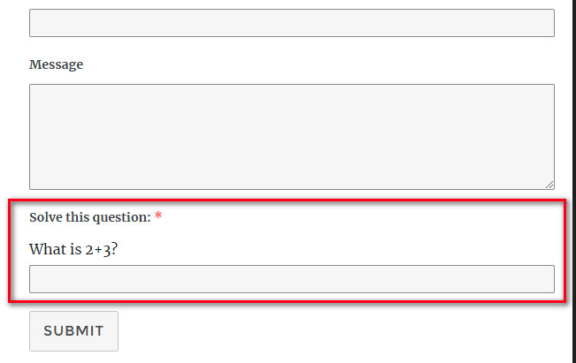 WPForms the Custom Captcha Math Question