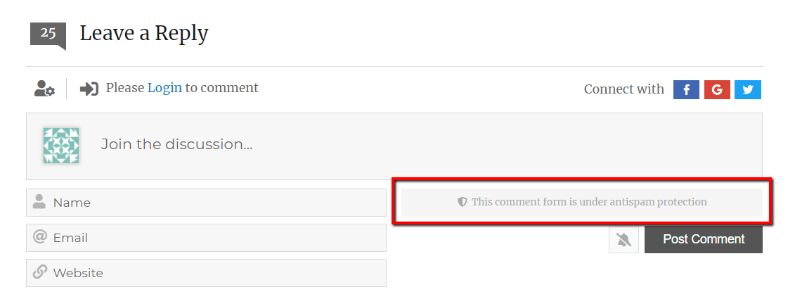 WPDiscuz Invisible Spam Protection