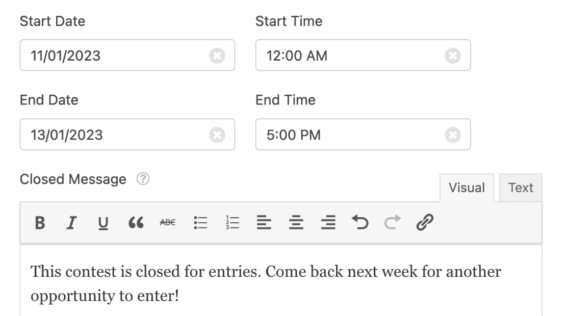Schedule when your form is open Schedule when your form is open
