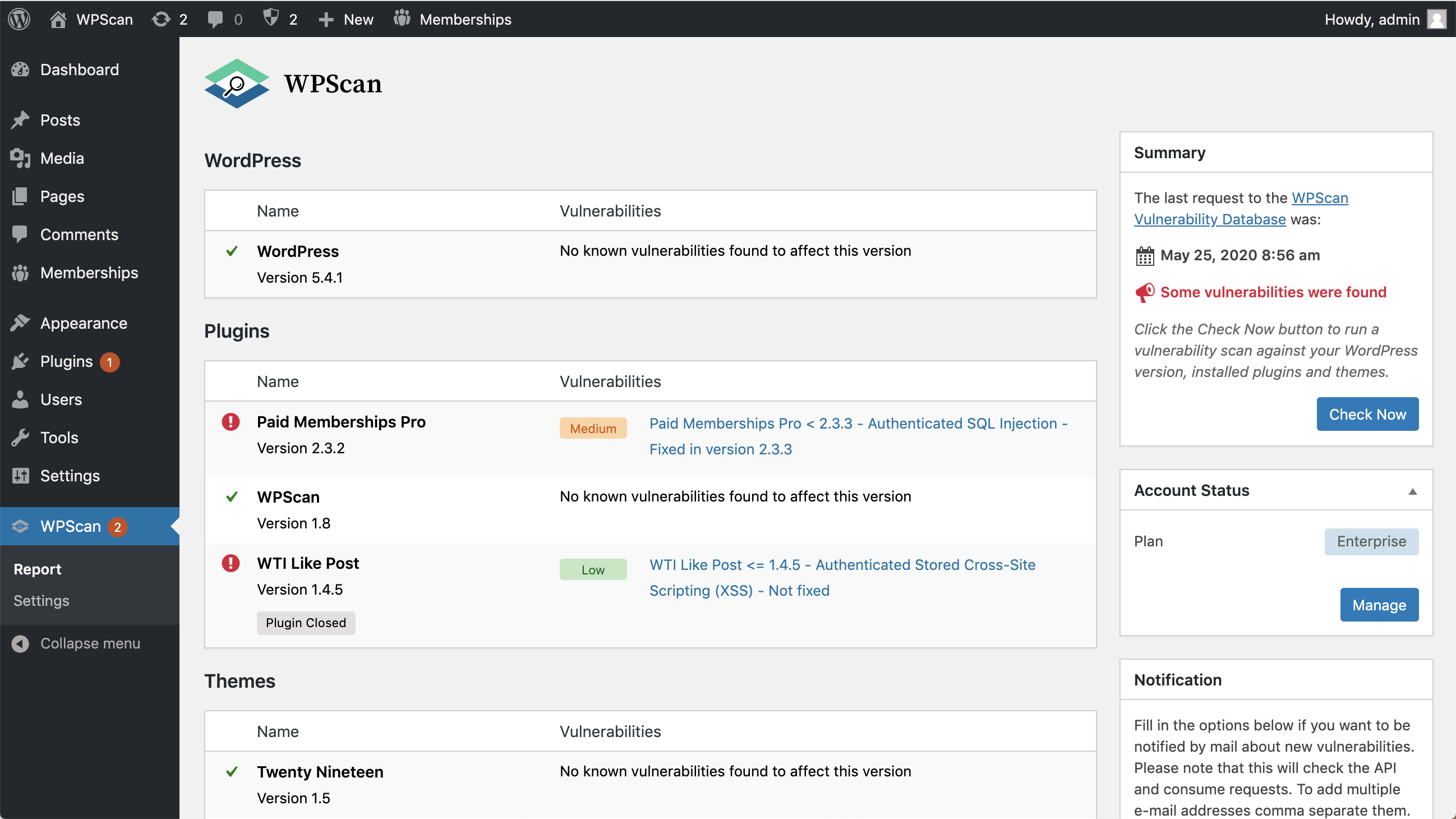 WPScan – WordPress Security Scanner WPScan – WordPress Security Scanner
